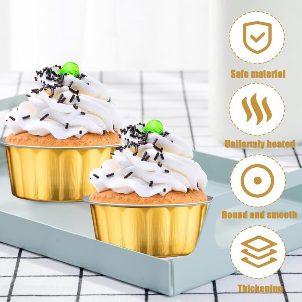 Gold 8 Oz Aluminium Foil Cup with Lid for Baking and Catering